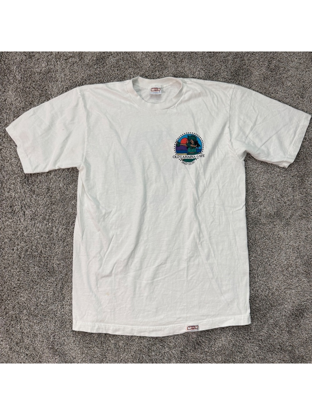 Vintage Crazy Shirt Old Lahaina Cafe and Luau White T-Shirt Large Hawaii
